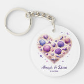 Porte-clés Personalized Valentine Anniversary Seashell Heart (Devant)