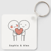 Porte-clés Personalized Valentine’s Couple Matching Keychain (Dos)