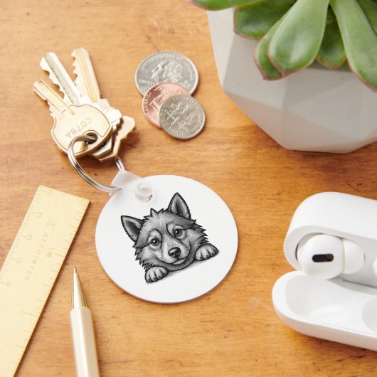 Porte-clés Personalized Veterinarian Husky Sketch (Bureau)