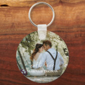 Porte-clés Personalized Wedding Photo With Modern Calligraphy (Recto)