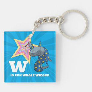 Porte-clés Personnage de baleine sorcier Alphabet Humour Surr
