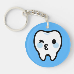Porte-clés Personnage de dent souriante – Illustration mignon