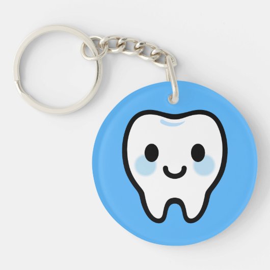 Porte-clés Personnage de dent souriante – Illustration mignon (Devant)