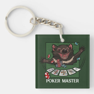 Porte-clés Personnage de poker de dessin animé diabolique et