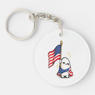 Porte-clés Personnage drôle fatigué du 14 juillet USA