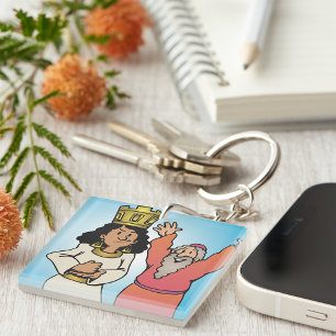 Porte-clés Personnages bibliques de la reine et du prophète f