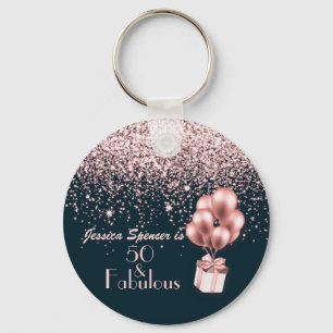 Porte-clés Personnalisable 50 & Fabuleux Rose Gold 50e annive