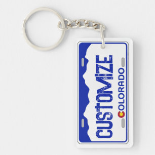 Porte-clés Personnalisable Colorado bleu plaque porte - clé