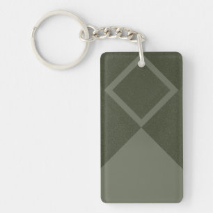 Porte-clés personnalisable en mosse vert - Diamond
