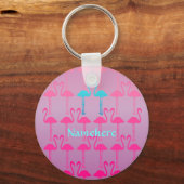 Porte-clés Personnalisable : Flamant rose deux (Recto)
