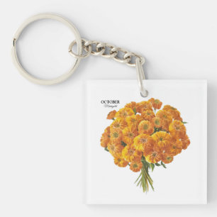 Porte-clés Personnalisable Octobre Marigold Cadeau Anniversai