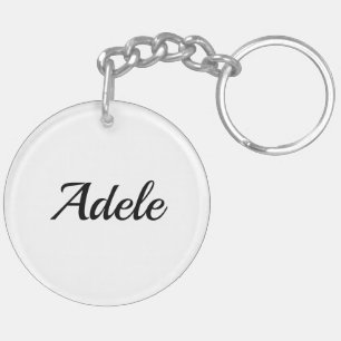 Porte-clés personnalisable prénom Adele noir blanc