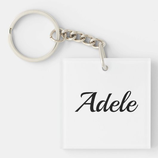 Porte-clés personnalisable prénom Adele noir blanc (Devant)