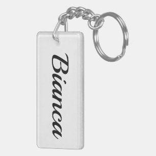 Porte-clés personnalisable prénom Bianca noir blanc