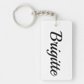 Porte-clés personnalisable prénom Brigitte noir et blanc (Devant)