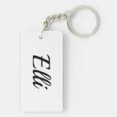 Porte-clés personnalisable prénom Elli noir blanc (Dos)
