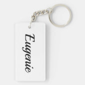 Porte-clés personnalisable prénom Eugénie noir blanc (Dos)