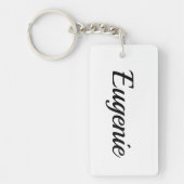 Porte-clés personnalisable prénom Eugénie noir blanc (Devant)