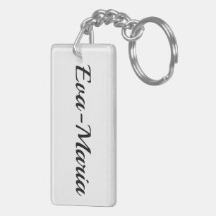 Porte-clés personnalisable prénom Eva-Marie noir et blanc