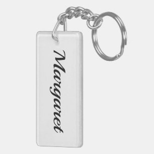 Porte-clés personnalisable prénom Margaret noir blanc