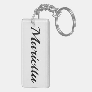 Porte-clés personnalisable prénom Marietta noir blanc