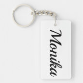 Porte-clés personnalisable prénom Monika noir et blanc (Devant)