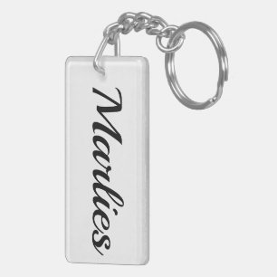 Porte-clés personnalisable prénom noir et blanc de Marlie