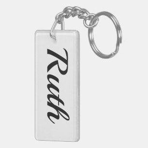 Porte-clés personnalisable prénom Ruth noir blanc