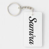 Porte-clés personnalisable prénom Samira noir blanc (Devant)