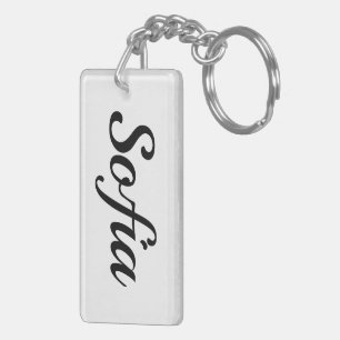 Porte-clés personnalisable prénom Sofia noir blanc