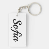Porte-clés personnalisable prénom Sofia noir blanc (Dos)