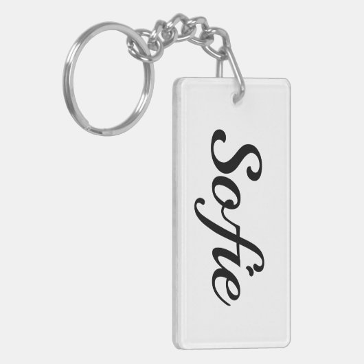 Porte-clés personnalisable prénom Sofie noir blanc (Devant gauche)