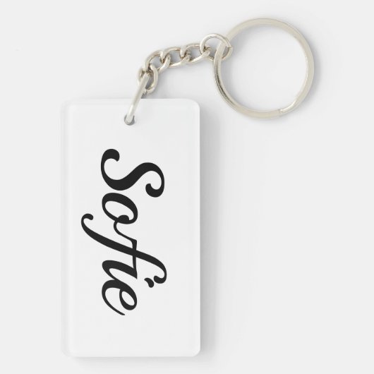 Porte-clés personnalisable prénom Sofie noir blanc (Dos)
