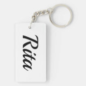 Porte-clés personnalisable Rita noir et blanc (Dos)