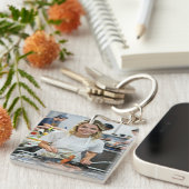 Porte-clés Personnalisation de photo de cuisson de bacon (Devant Droit)