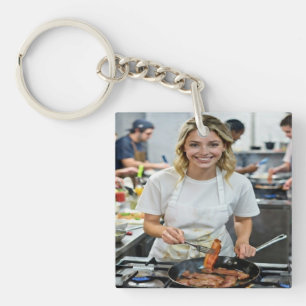 Porte-clés Personnalisation de photo de cuisson de bacon