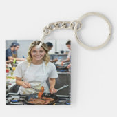 Porte-clés Personnalisation de photo de cuisson de bacon (Dos)