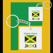 Porte-clés Personnalisation verte du drapeau jamaïcain