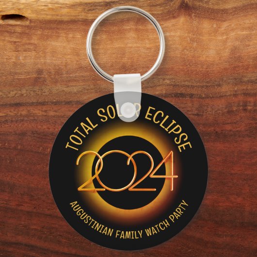 Porte-clés Personnalisé 2024 TOTAL SOLAR ECLIPSE Famille Souv (Recto)