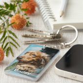 Porte-clés Personnalisé 2 Animaux de compagnie Nom photo Amou (Devant droit)