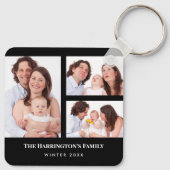 Porte-clés Personnalisé 3 sections Famille Photo Collage Blac (Dos)