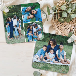 Porte-clés Personnalisé 4 Photo Collage Moderne Simple Famill