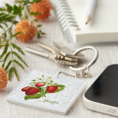 Porte-clés personnalisé à la fraise (Devant Droit)