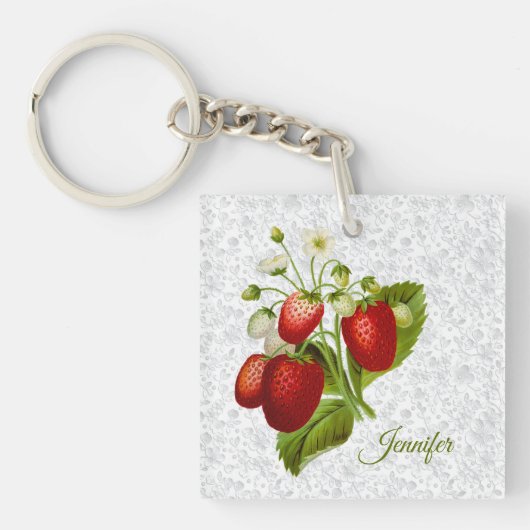 Porte-clés personnalisé à la fraise (Devant)