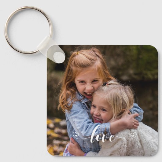 Porte-clés Personnalisé Amour Familial Photo manuscrite Perso (Recto)