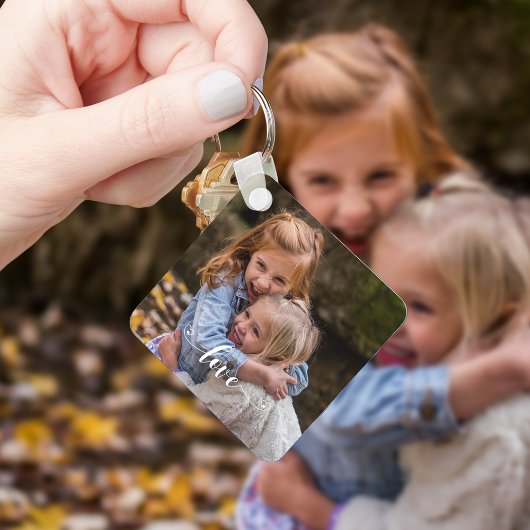 Porte-clés Personnalisé Amour Familial Photo manuscrite Perso