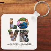 Porte-clés Personnalisé amour moderne 4 photo collage pour le (Verso)