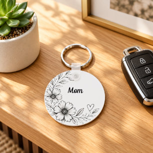 Porte-clés personnalisé avec charme floral pour ma