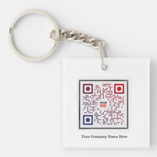 Porte-clés personnalisé avec code QR carré (Devant)