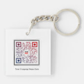 Porte-clés personnalisé avec code QR carré (Dos)